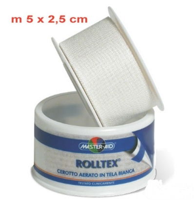 Rolltex cerotto aerato in tela bianca 5m x 2,5cm